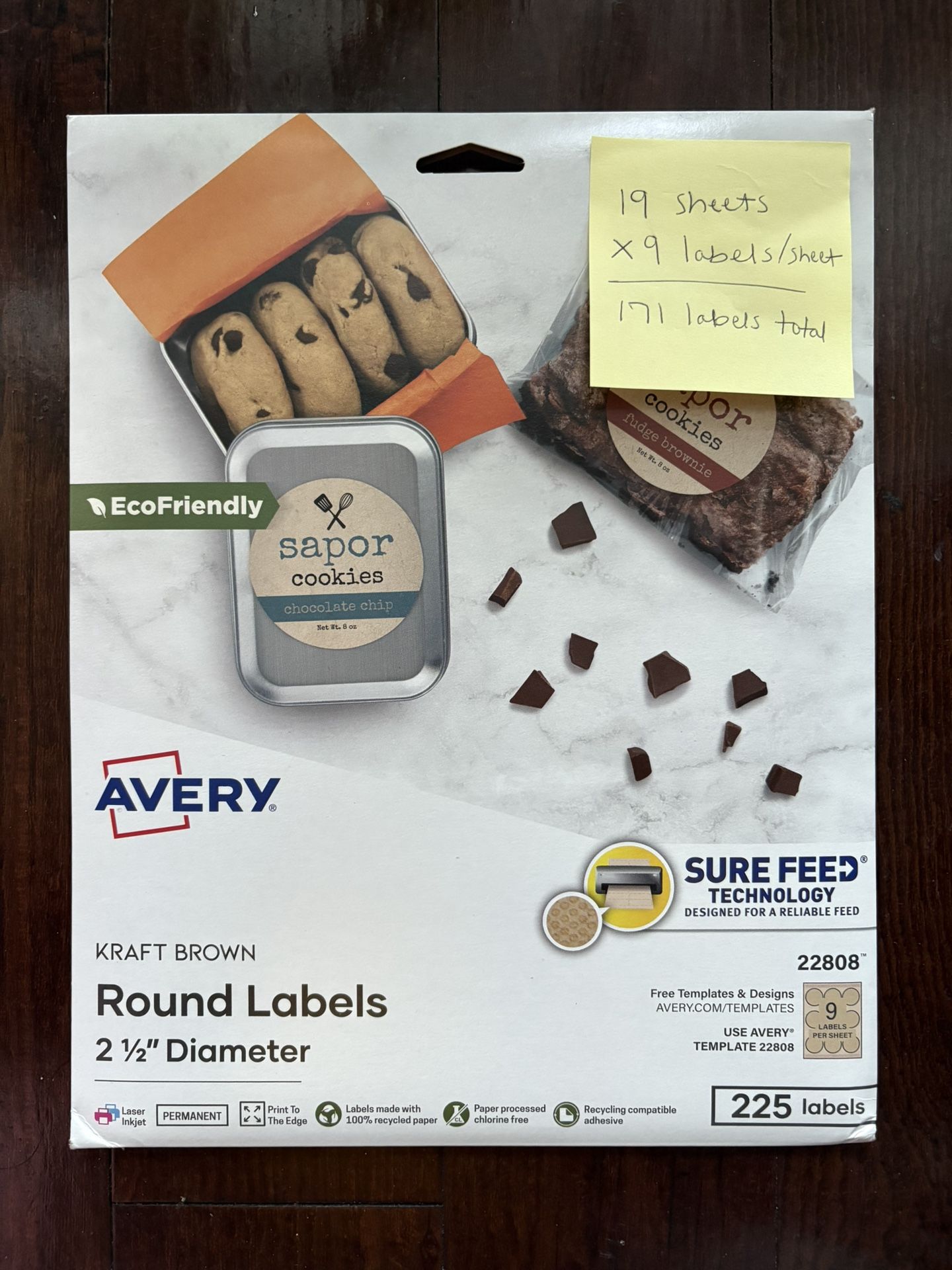 Avery Kraft Brown Round Labels - 2.5” - Multipack