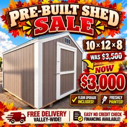 10' x 12' x 8' Wooden Storage Shed