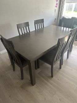 Dark gray dining table