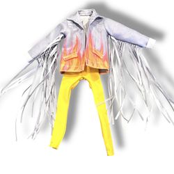 Barbie Extra Doll 2020 #5 Fringe Jacket Coat Fashionista W/ Yellow Leggings