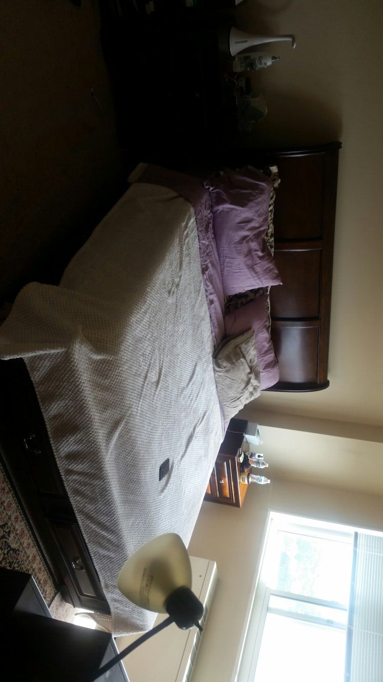 California king size bed, 2 night stands , Dresser + mirror
