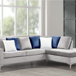 Gray Sectional Sofa Set With Pillows Included