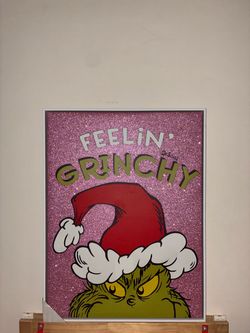Grinch Christmas framed canvas