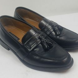 Bostonian Men's 10 M Black Leather Tassel Loafers Dress Shoes  25050