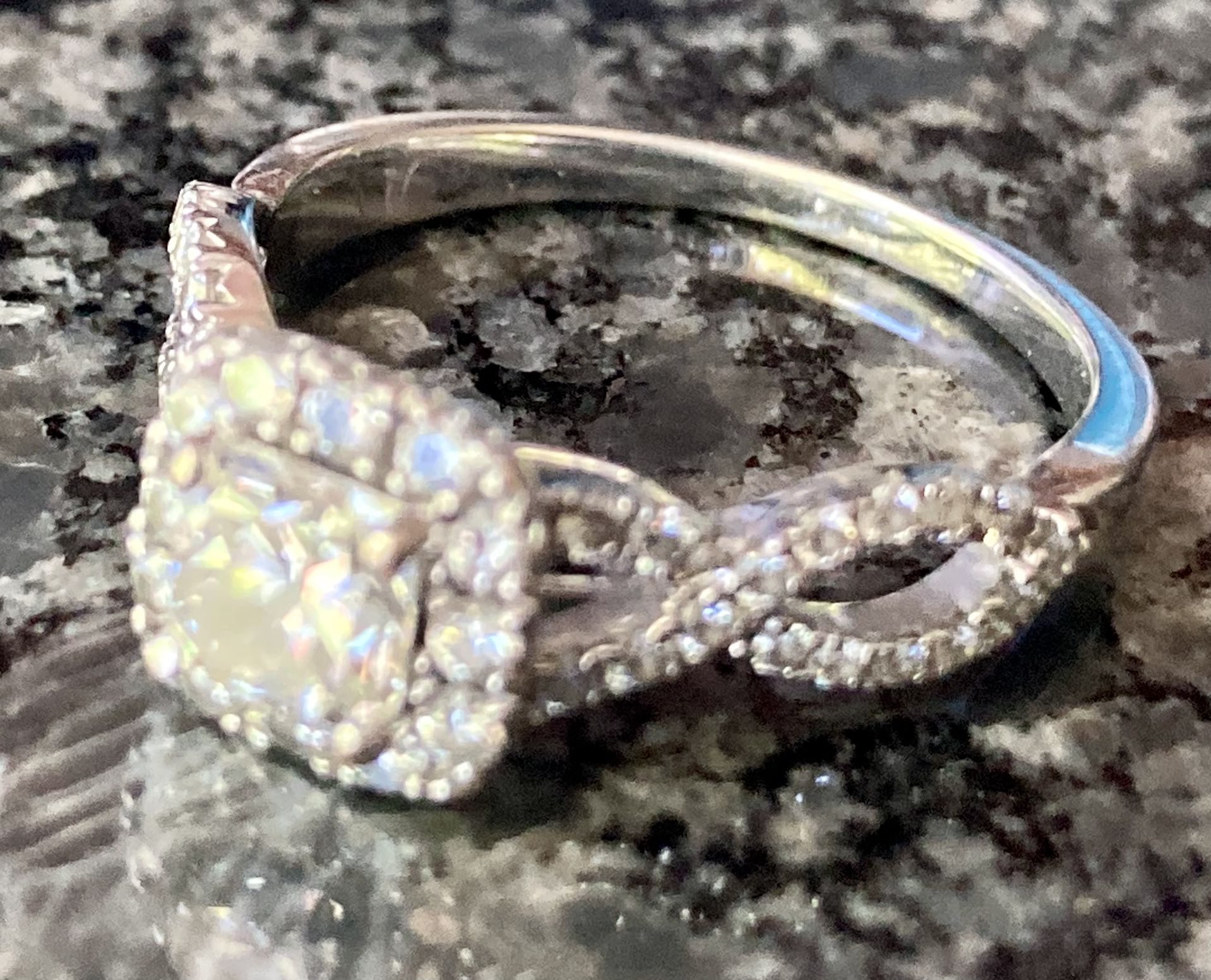 14 Karat White Gold Engagement Ring 