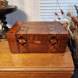 Antique Victorian Wooden Inlay Box