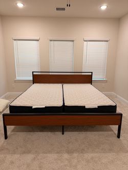 King Bed Frame with Mattress (can be sold separately )