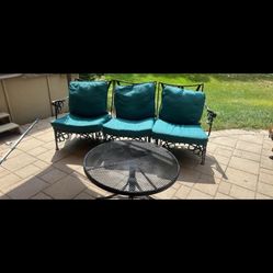 Wrought Iron Couch And Table