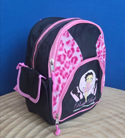 Betty Boop 2008 Small Kids Backpack w/Water Bottle 11"×9"