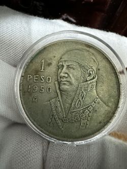1 Peso 1950 Plata 🇲🇽 Antiguo