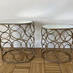 Gold Mirrored Nesting Side Tables