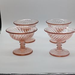 Imperial Pink Depression Glass 4 Set Sherbert
