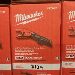 Milwaukee M12 Cordless Copper Tubing Cutter Tool Only 