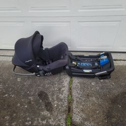 Nuna Car Seat And Base With City Premier Stroller And Seat Mounts