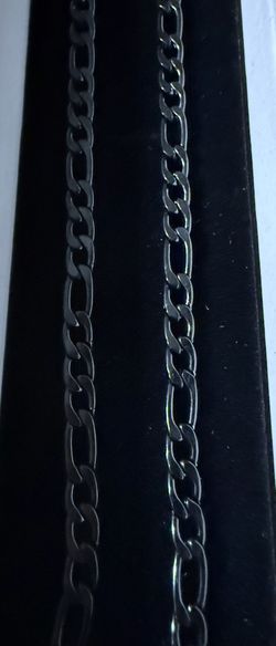 Unisex Black Sterling Silver Chain