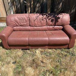 Red Leather Couch 