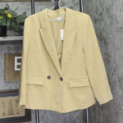 Nwt A New Day With Collar And Button Placket Tan Brown Xl