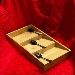 Bamboo 3-Tier Spice Drawer Organizer