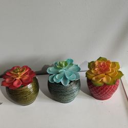 Artificial Flowers With Ceramic Base