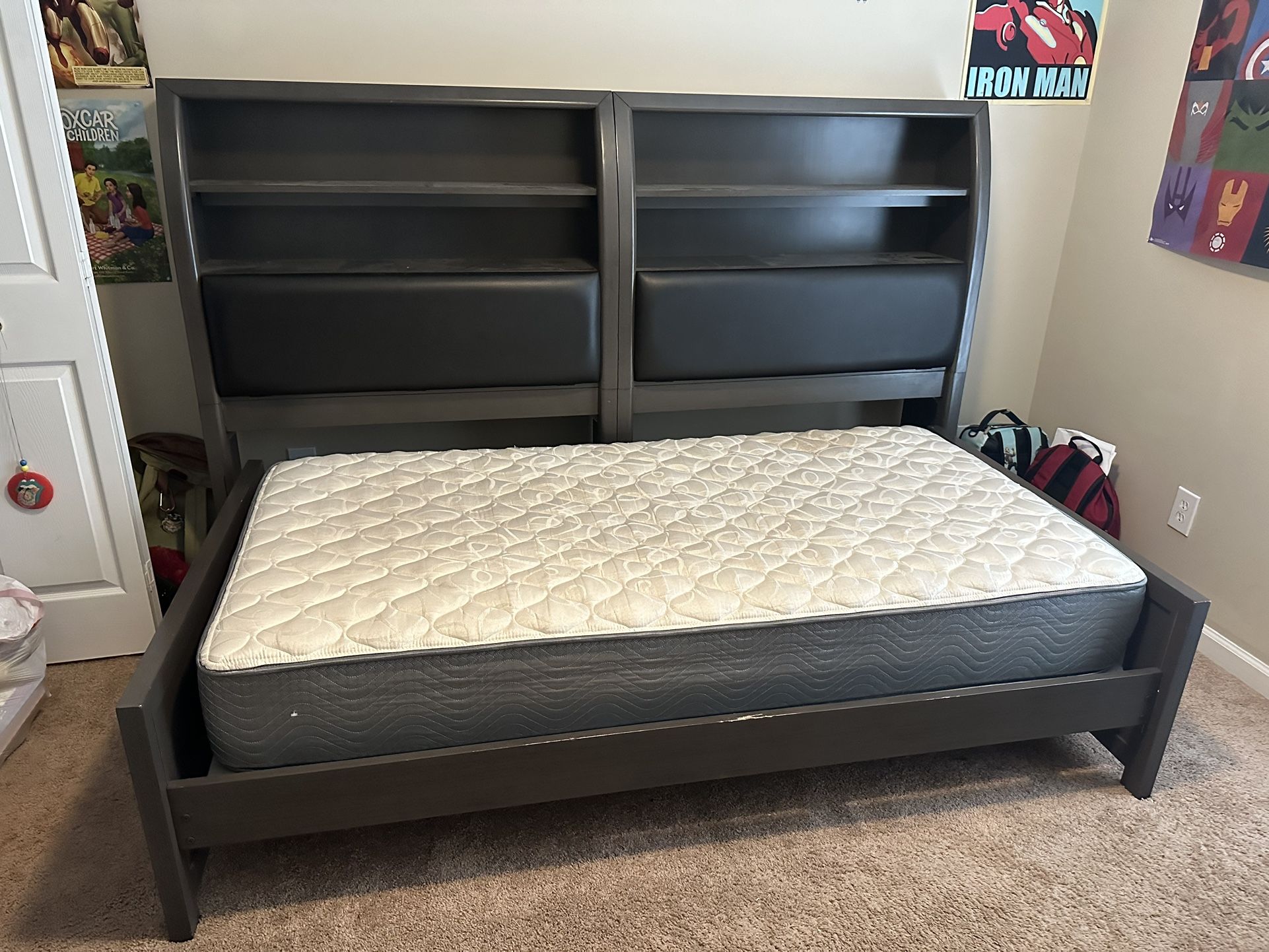 Twin Bed With Shelves