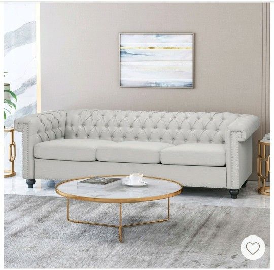 Tuffted Chesterfield Sofa Gray New