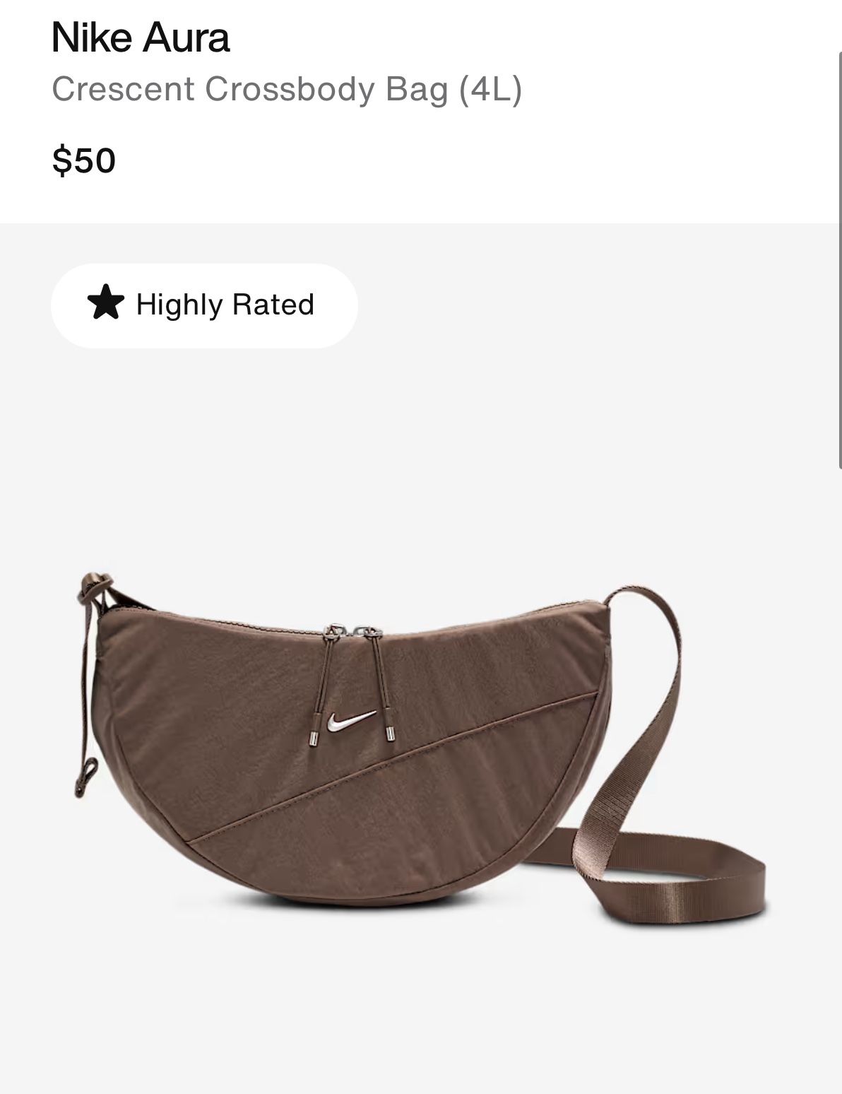 Nike Crescent Crossbody Bag - Brown - Women And Men Unisex
