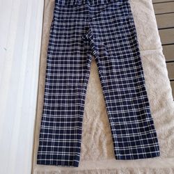 Amanda & Chelsea Black Checked Ankle Cropped Pants, Size 10