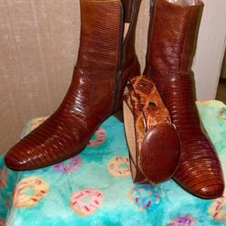 Mens Mauri Lizard Carmel Boots SZ 11.5 & Lizard Belt SZ 36  display picture 2