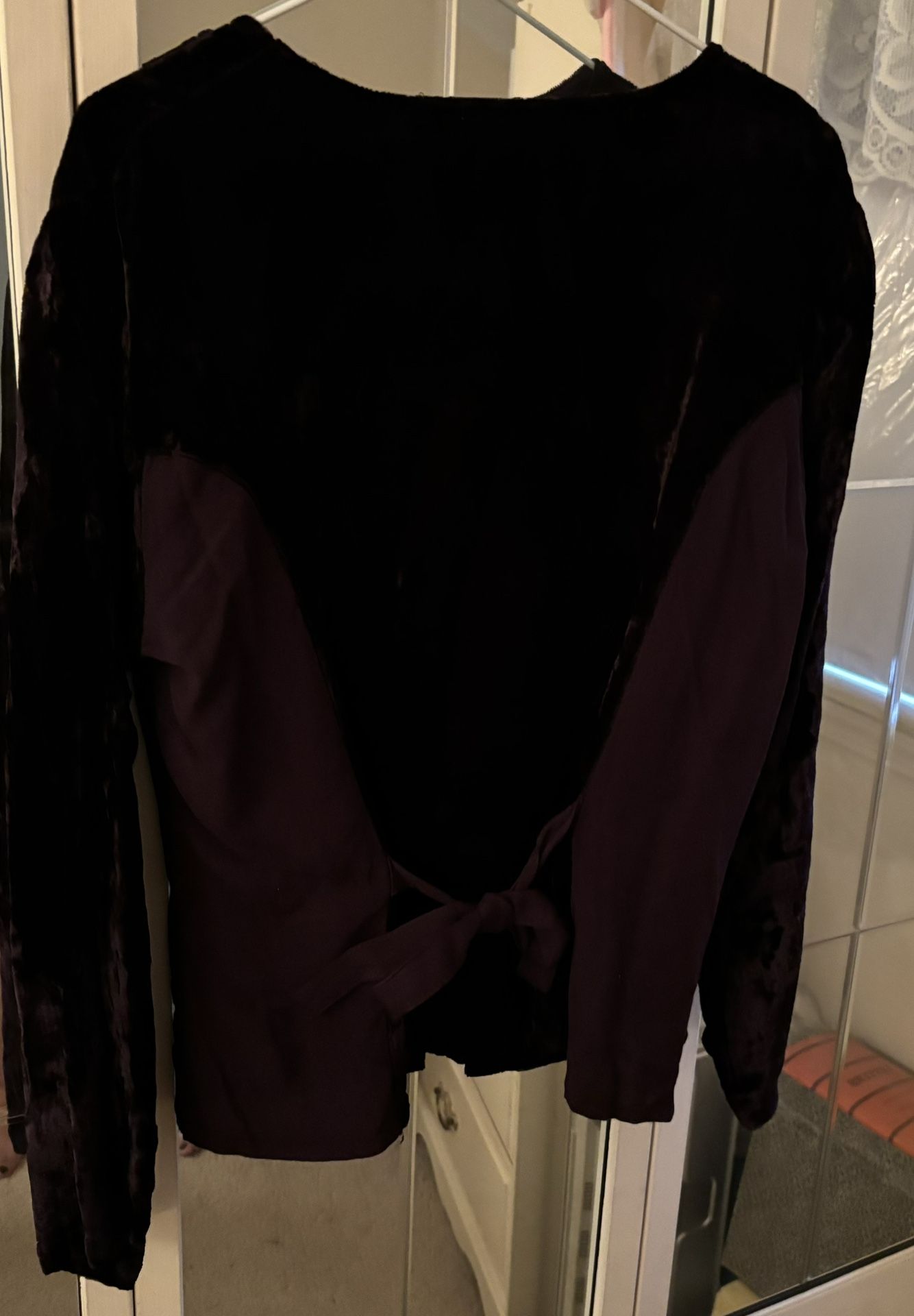Plum Embroidered Long Sleeve Blouse