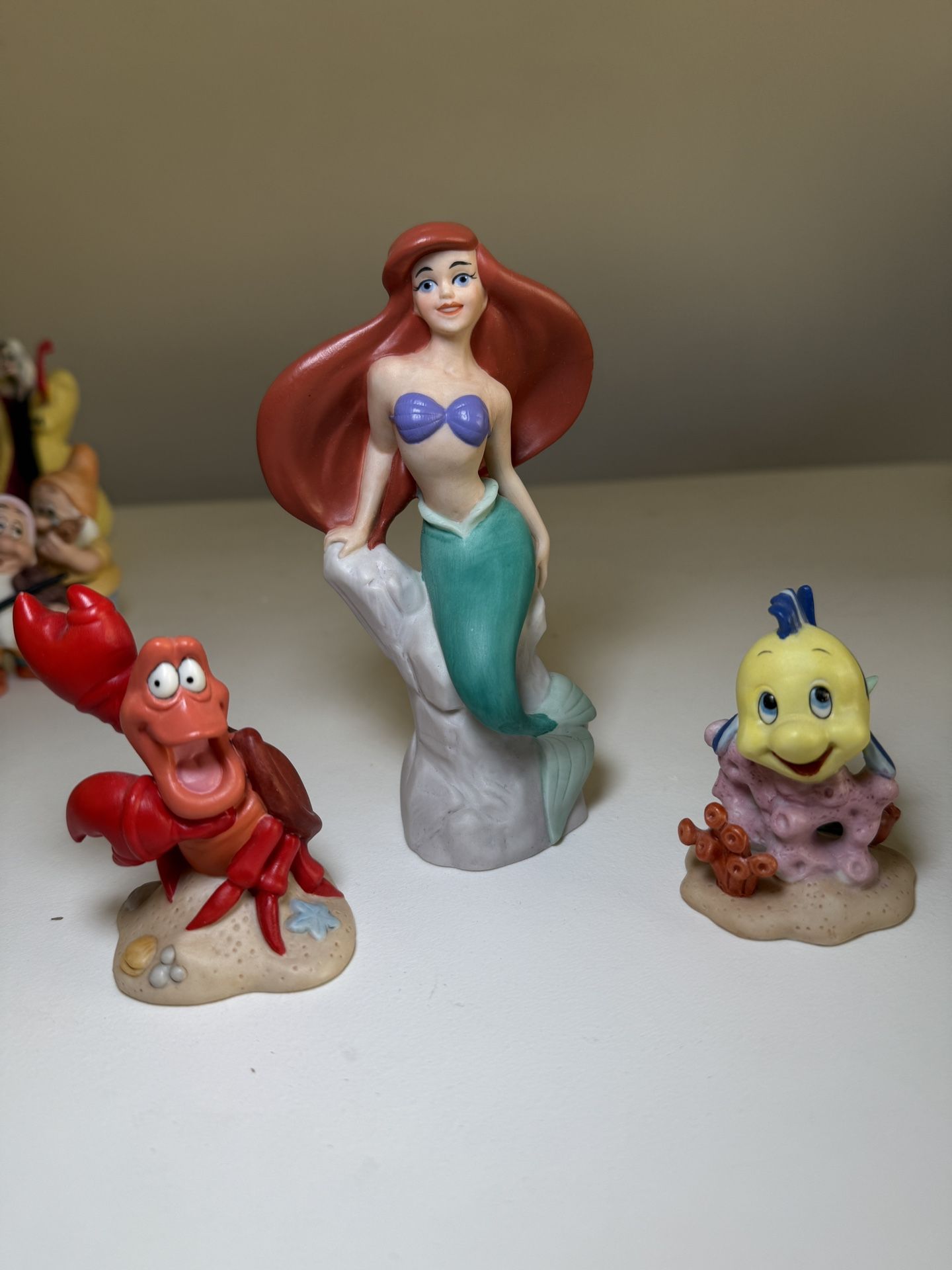 Vintage Little Mermaid Disney Ceramic Figurines