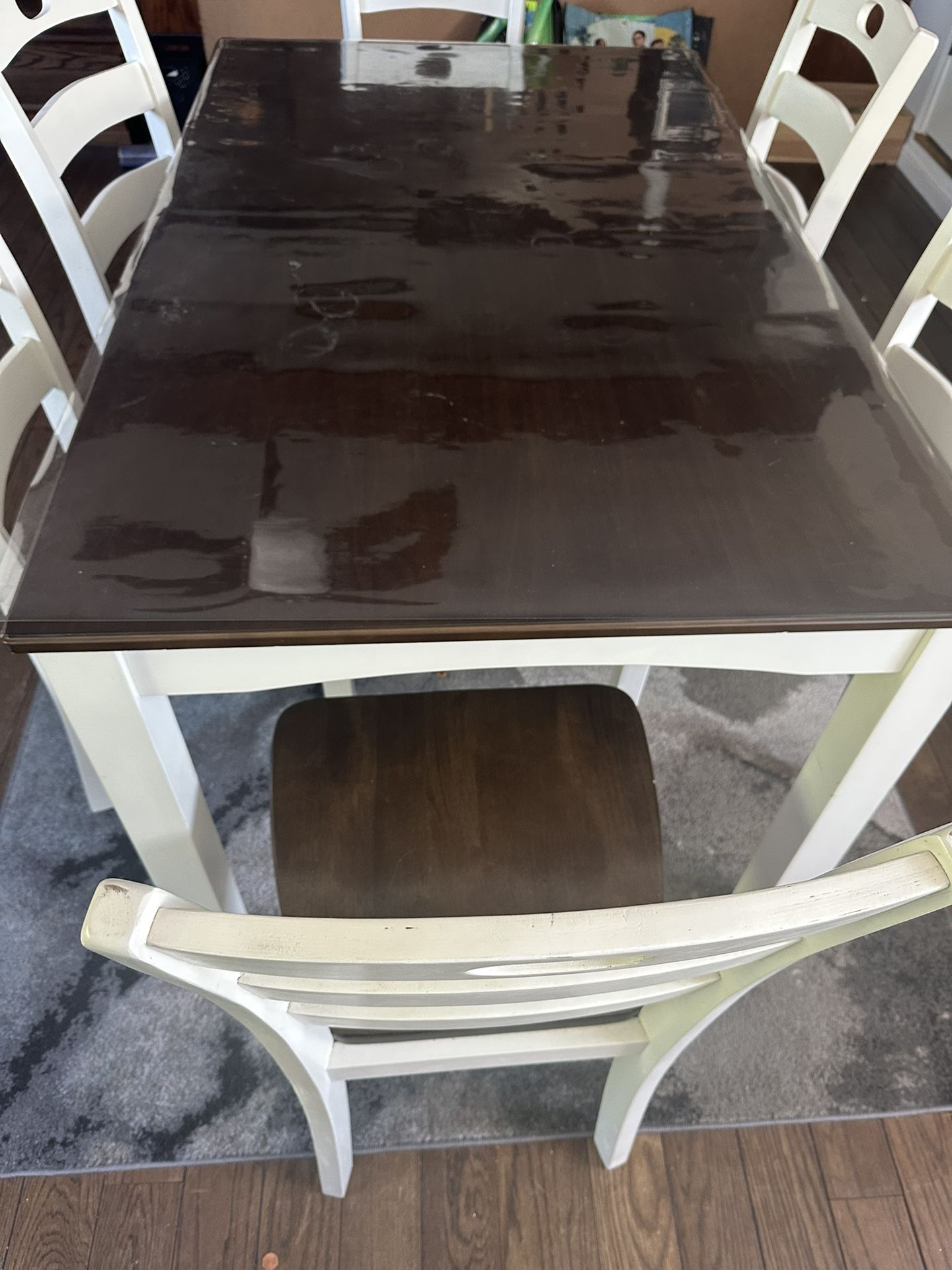 Farm House Table 6 Person White And Brown