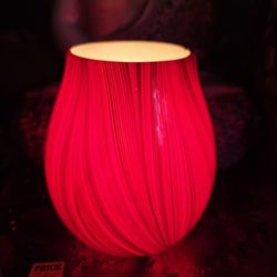 Glass Red And Black Swirls Electric Lamp Nightlight 