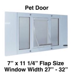 New Other Ideal Pet Aluminum Sash Window Medium Pet Door, 7” x 11 1/4” Flap Size