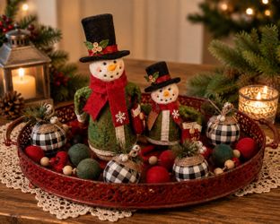 🎄❤️ Cozy Snowman Christmas Centerpiece ❤️🎄