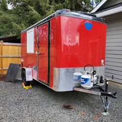 Wonderfully Red Food Trailer For $12,750
