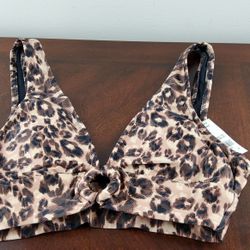 Aerie Leopard Print Bikini Top SIZE XXS