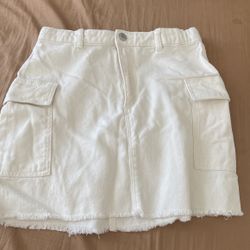 White Jean Skirt