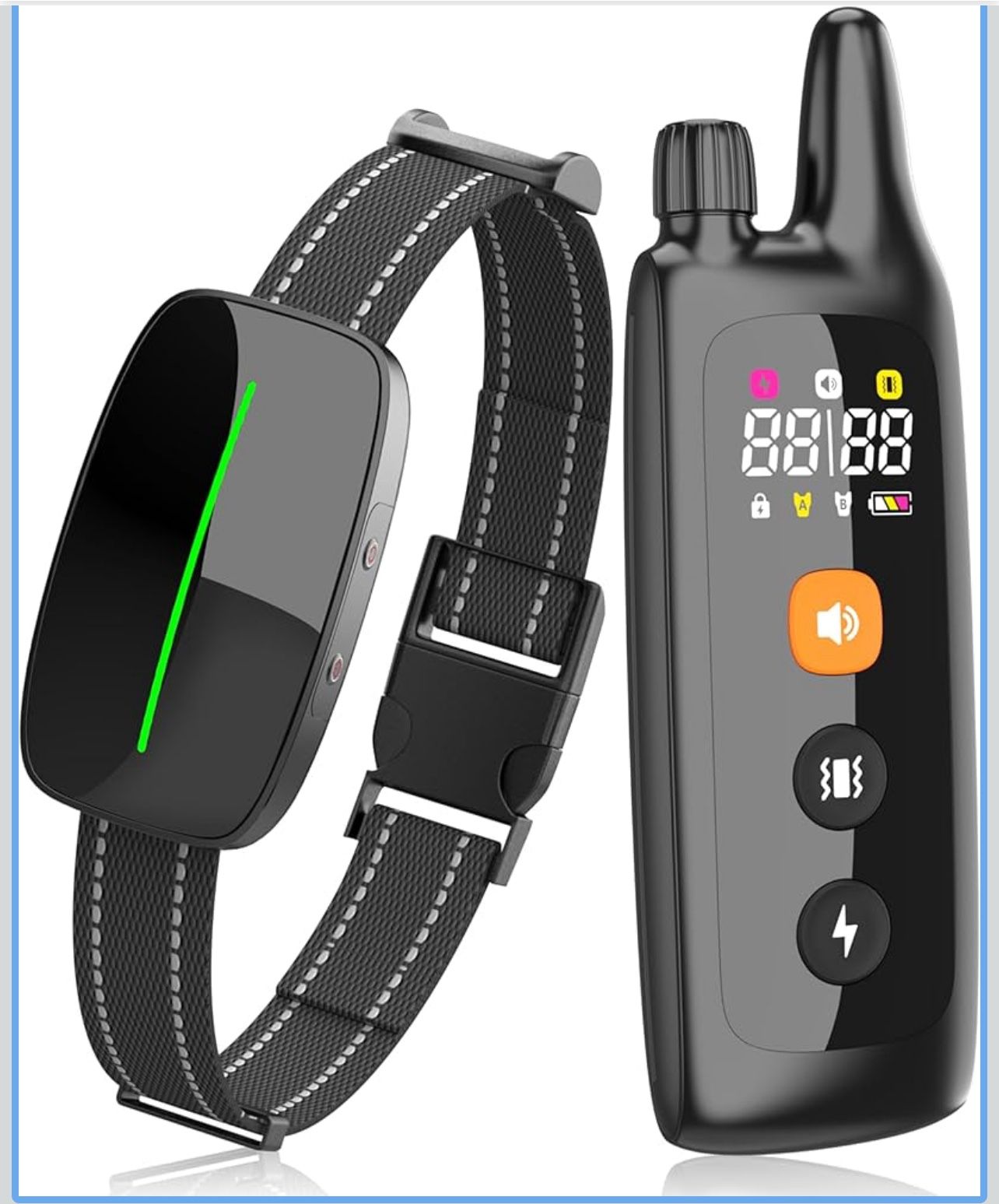 Dog Training Shock Collar 4000FT Dog Bark Collar with Remote IP67 Waterproof 4 Training Modes Beep Vibration Shock Light Mode Magnetic Charger Electri