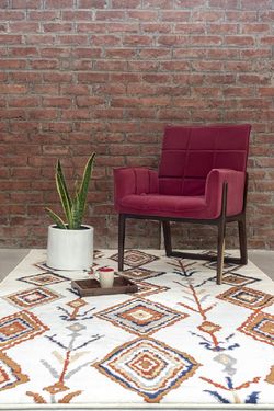 2'x4' Moroccan Diamond Rug, Ivory, Traditional Area Rug