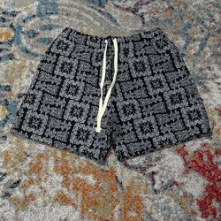 PacSun Black and White Paisley Tapestry Shorts