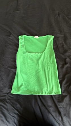 Neon Green square neck tank top