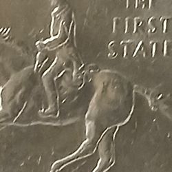 1999 Delaware Quarter Die Chip On Tail Very Fine