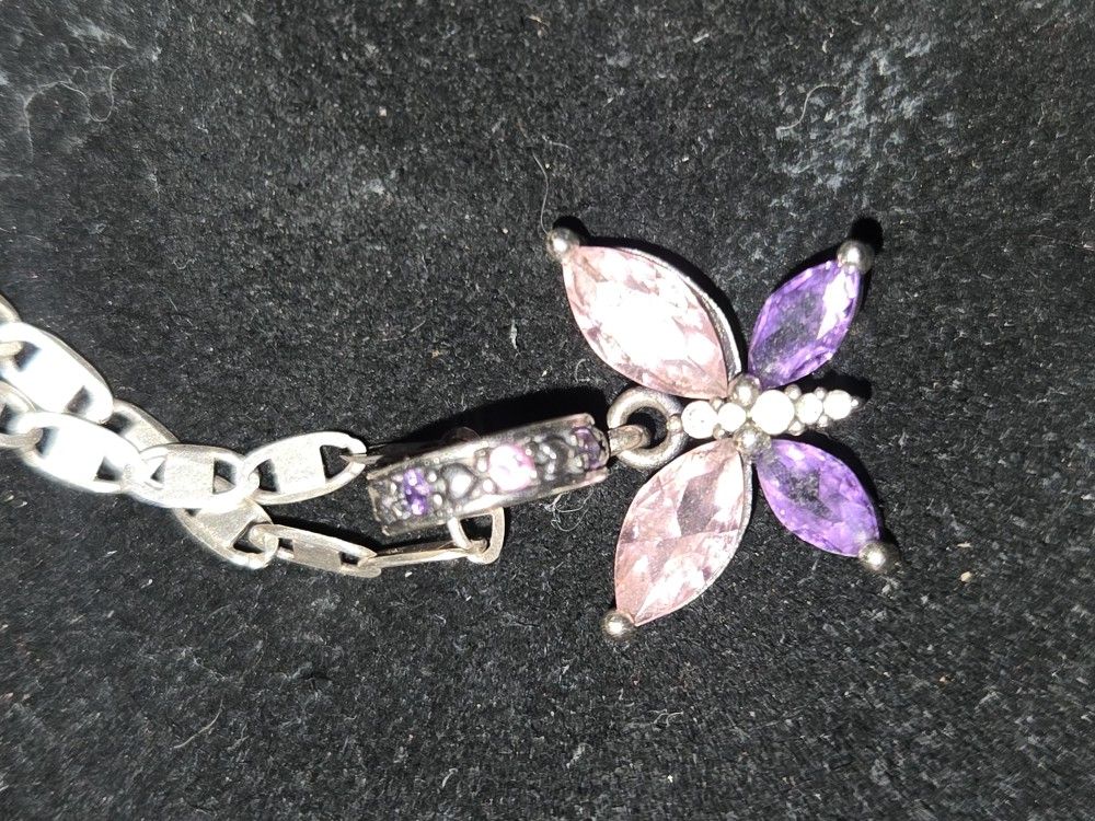 925 Real Silver Butterfly Necklace 