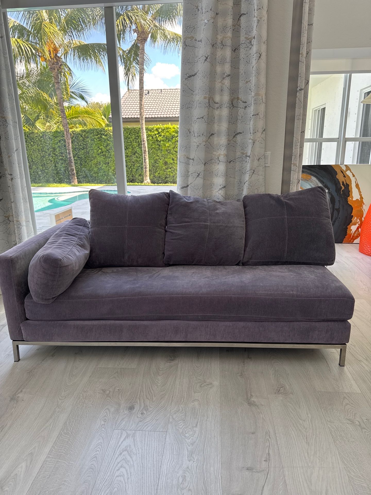 Z Gallerie Gray Velvet Couch – $100 (Must Go Today!)