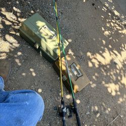 fishing rods and boxs