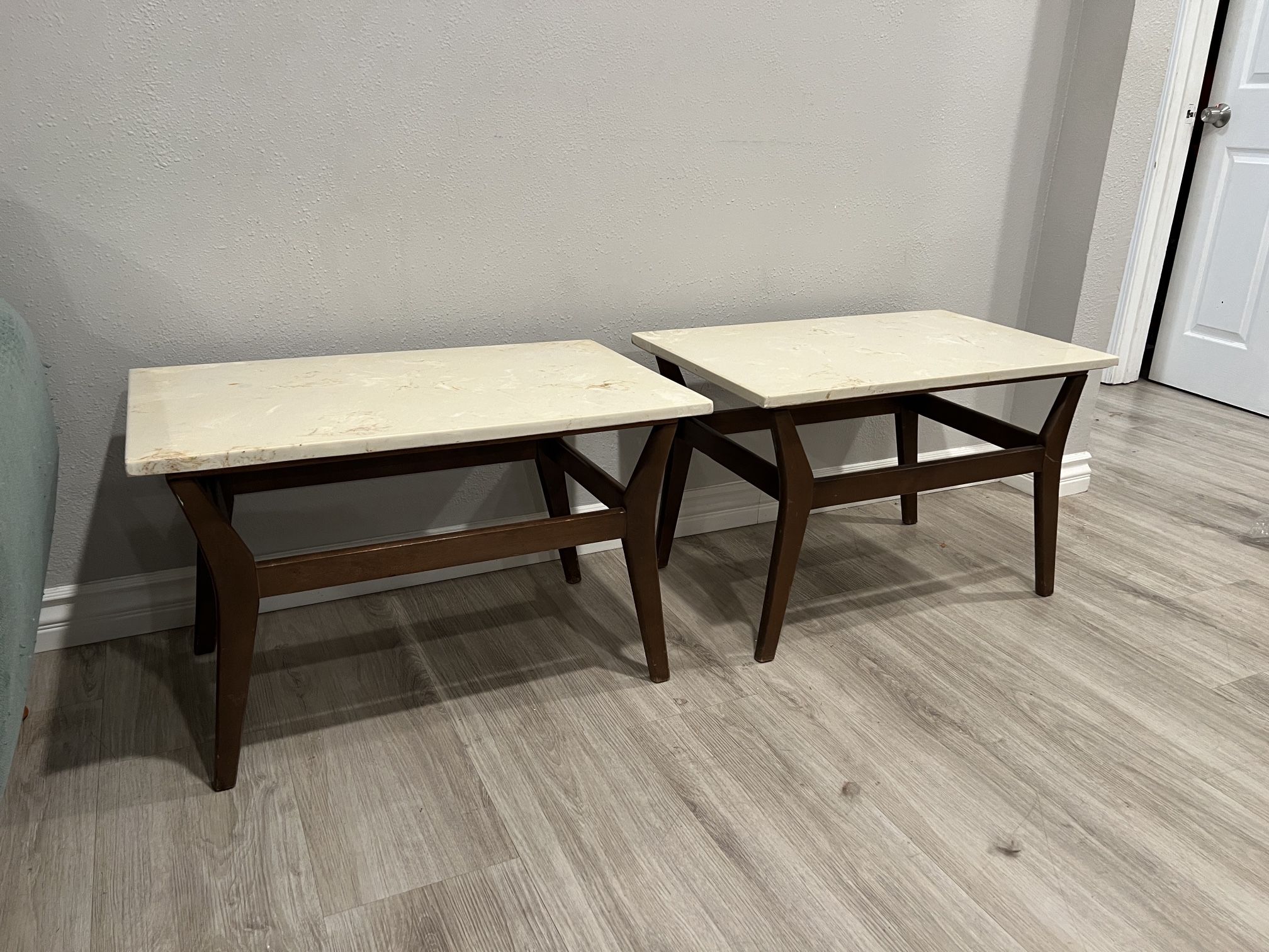 Mid-Century Modern Danish Stone Marble Coffee/End Tables