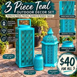 Outdoor Decor Set in Teal
