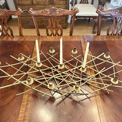 Extra Large Gold Iron Tabletop Centerpiece Candelabra for Taper Candles