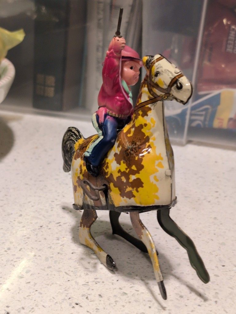 Vintage Mechanical Horse & Cowboy