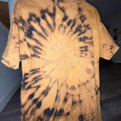Fresh New Orange/black Bleach Dye Shirt 